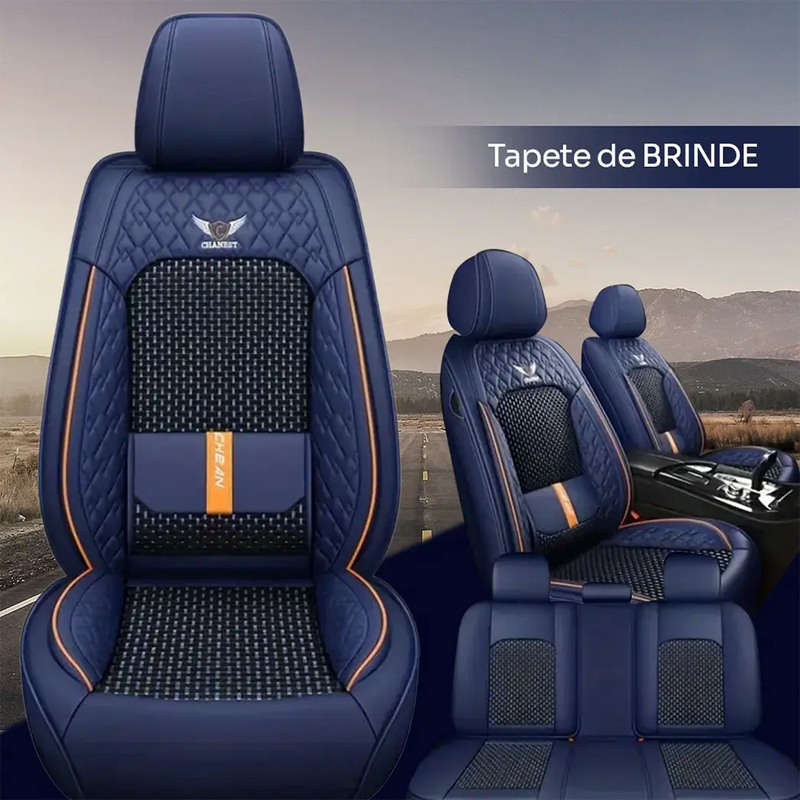Kit Capa para Banco Completa em Couro Legítimo Universal Italian + BRINDE: Tapete Completo (Copy)